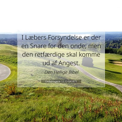 Picture 07 - Ordsprogene 12:13 DA1871 - I Læbers Forsyndelse er der en Snare for den - Bible Verse Picture