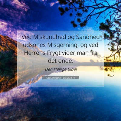 Picture 07 - Ordsprogene 16:6 DA1871 - Ved Miskundhed og Sandhed udsones Misgerning; og - Bible Verse Picture