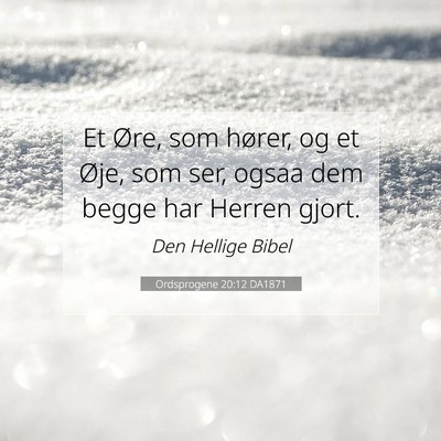 Picture 07 - Ordsprogene 20:12 DA1871 - Et Øre, som hører, og et Øje, som ser, ogsaa - Bible Verse Picture