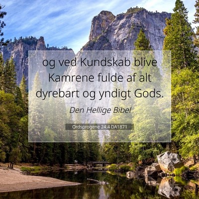 Picture 07 - Ordsprogene 24:4 DA1871 - og ved Kundskab blive Kamrene fulde af alt - Bible Verse Picture