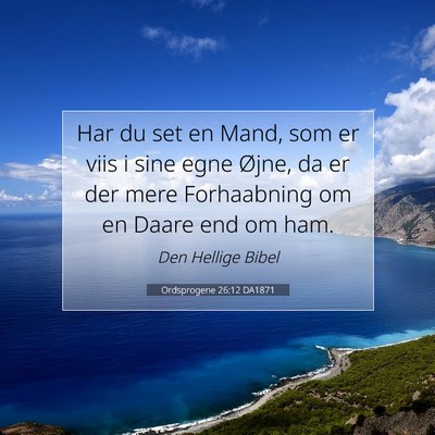 Picture 07 - Ordsprogene 26:12 DA1871 - Har du set en Mand, som er viis i sine egne - Bible Verse Picture