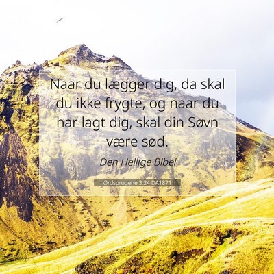 Picture 07 - Ordsprogene 3:24 DA1871 - Naar du lægger dig, da skal du ikke frygte, og - Bible Verse Picture