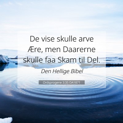 Picture 07 - Ordsprogene 3:35 DA1871 - De vise skulle arve Ære, men Daarerne skulle faa - Bible Verse Picture