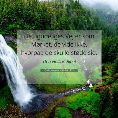 Picture 07 - Ordsprogene 4:19 DA1871 - De ugudeliges Vej er som Mørket, de vide ikke, - Bible Verse Picture