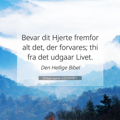 Picture 07 - Ordsprogene 4:23 DA1871 - Bevar dit Hjerte fremfor alt det, der forvares; - Bible Verse Picture