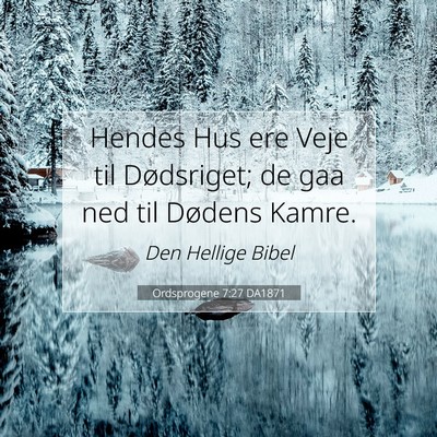 Picture 07 - Ordsprogene 7:27 DA1871 - Hendes Hus ere Veje til Dødsriget; de gaa ned - Bible Verse Picture