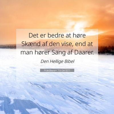 Picture 07 - Prædikeren 7:5 DA1871 - Det er bedre at høre Skænd af den vise, end at - Bible Verse Picture