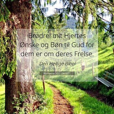 Picture 07 - Romerne 10:1 DA1871 - Brødre! mit Hjertes Ønske og Bøn til Gud for - Bible Verse Picture