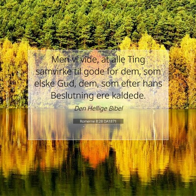 Picture 07 - Romerne 8:28 DA1871 - Men vi vide, at alle Ting samvirke til gode for - Bible Verse Picture