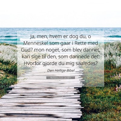 Picture 07 - Romerne 9:20 DA1871 - Ja, men, hvem er dog du, o Menneske! som gaar i - Bible Verse Picture