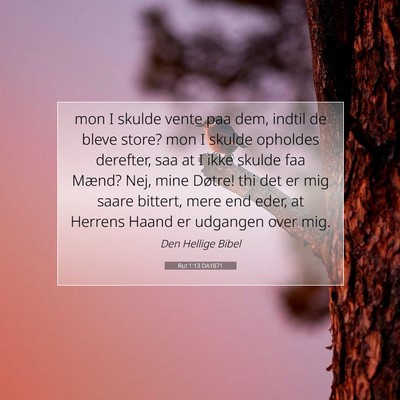 Picture 07 - Rut 1:13 DA1871 - mon I skulde vente paa dem, indtil de bleve - Bible Verse Picture