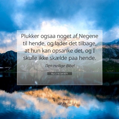 Picture 07 - Rut 2:16 DA1871 - Plukker ogsaa noget af Negene til hende, og lader - Bible Verse Picture
