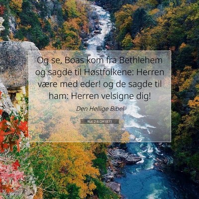 Picture 07 - Rut 2:4 DA1871 - Og se, Boas kom fra Bethlehem og sagde til - Bible Verse Picture