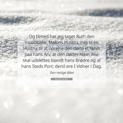 Picture 07 - Rut 4:10 DA1871 - Og tilmed har jeg taget Ruth den moabitiske, - Bible Verse Picture