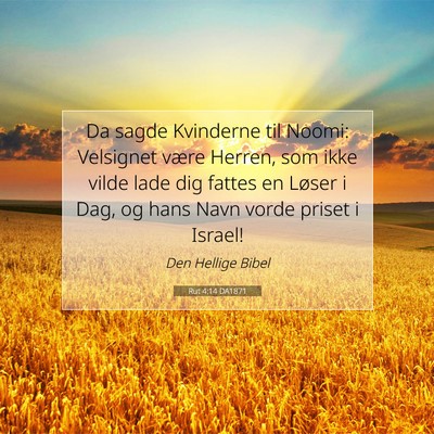 Picture 07 - Rut 4:14 DA1871 - Da sagde Kvinderne til Noomi: Velsignet være - Bible Verse Picture