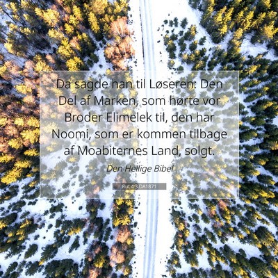 Picture 07 - Rut 4:3 DA1871 - Da sagde han til Løseren: Den Del af Marken, som - Bible Verse Picture