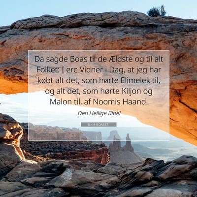 Picture 07 - Rut 4:9 DA1871 - Da sagde Boas til de Ældste og til alt Folket: I - Bible Verse Picture