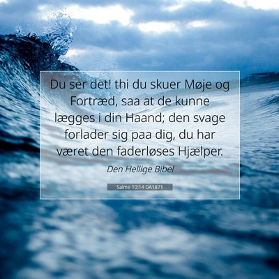 Picture 07 - Salme 10:14 DA1871 - Du ser det! thi du skuer Møje og Fortræd, saa - Bible Verse Picture