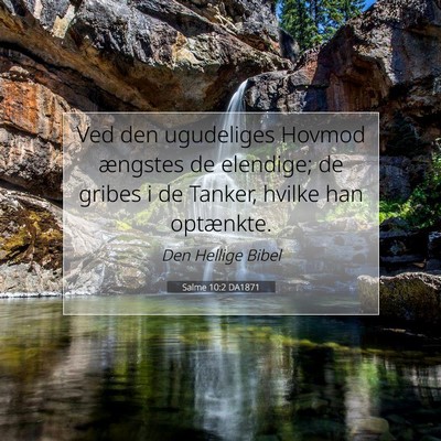 Picture 07 - Salme 10:2 DA1871 - Ved den ugudeliges Hovmod ængstes de elendige; - Bible Verse Picture