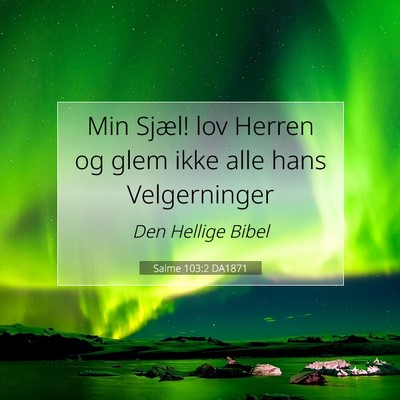 Picture 07 - Salme 103:2 DA1871 - Min Sjæl! lov Herren og glem ikke alle hans - Bible Verse Picture