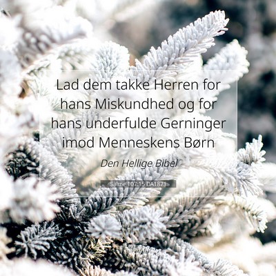 Picture 07 - Salme 107:15 DA1871 - Lad dem takke Herren for hans Miskundhed og for - Bible Verse Picture
