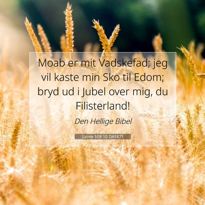Picture 07 - Salme 108:10 DA1871 - Moab er mit Vadskefad; jeg vil kaste min Sko til - Bible Verse Picture