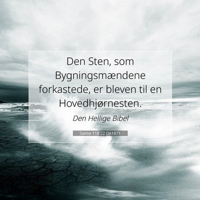 Picture 07 - Salme 118:22 DA1871 - Den Sten, som Bygningsmændene forkastede, er - Bible Verse Picture