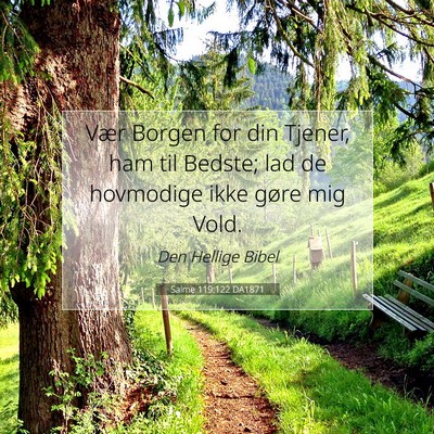 Picture 07 - Salme 119:122 DA1871 - Vær Borgen for din Tjener, ham til Bedste; lad - Bible Verse Picture
