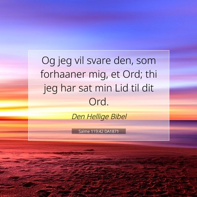 Picture 07 - Salme 119:42 DA1871 - Og jeg vil svare den, som forhaaner mig, et Ord; - Bible Verse Picture