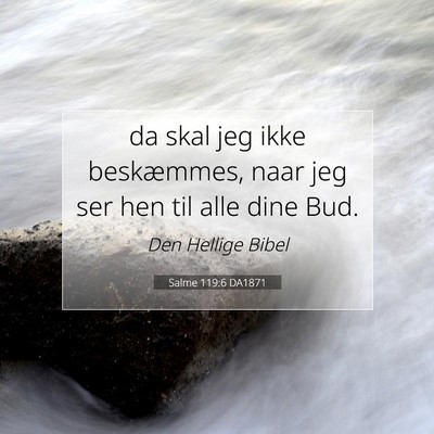 Picture 07 - Salme 119:6 DA1871 - da skal jeg ikke beskæmmes, naar jeg ser hen til - Bible Verse Picture