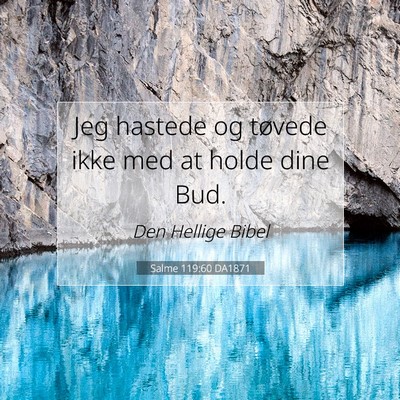 Picture 07 - Salme 119:60 DA1871 - Jeg hastede og tøvede ikke med at holde dine - Bible Verse Picture