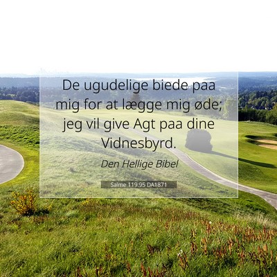 Picture 07 - Salme 119:95 DA1871 - De ugudelige biede paa mig for at lægge mig - Bible Verse Picture