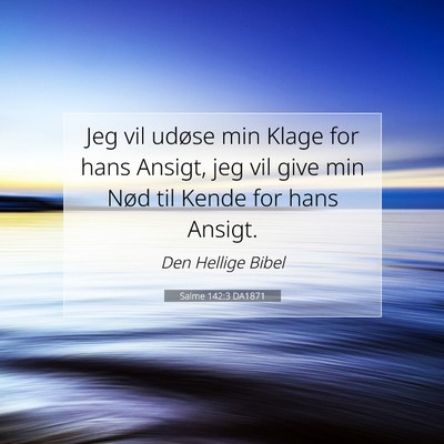 Picture 07 - Salme 142:3 DA1871 - Jeg vil udøse min Klage for hans Ansigt, jeg vil - Bible Verse Picture
