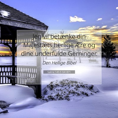 Picture 07 - Salme 145:5 DA1871 - Jeg vil betænke din Majestæts herlige Ære og - Bible Verse Picture