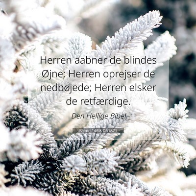 Picture 07 - Salme 146:8 DA1871 - Herren aabner de blindes Øjne; Herren oprejser - Bible Verse Picture