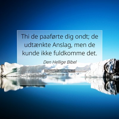 Picture 07 - Salme 21:12 DA1871 - Thi de paaførte dig ondt; de udtænkte Anslag, - Bible Verse Picture