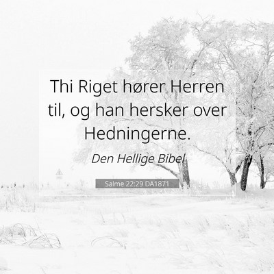 Picture 07 - Salme 22:29 DA1871 - Thi Riget hører Herren til, og han hersker over - Bible Verse Picture