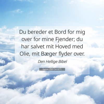 Picture 07 - Salme 23:5 DA1871 - Du bereder et Bord for mig over for mine Fjender; - Bible Verse Picture