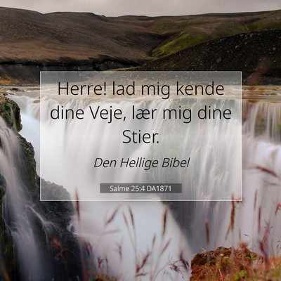 Picture 07 - Salme 25:4 DA1871 - Herre! lad mig kende dine Veje, lær mig dine - Bible Verse Picture