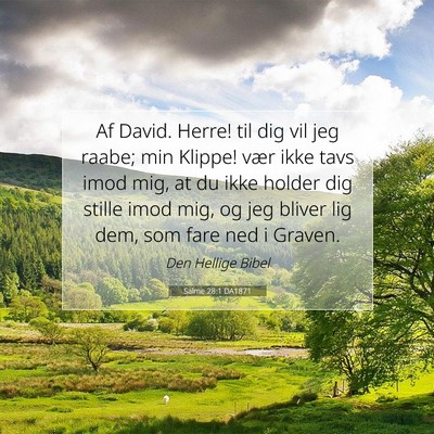 Picture 07 - Salme 28:1 DA1871 - Af David. Herre! til dig vil jeg raabe; min - Bible Verse Picture