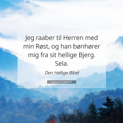 Picture 07 - Salme 3:5 DA1871 - Jeg raaber til Herren med min Røst, og han - Bible Verse Picture