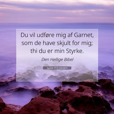 Picture 07 - Salme 31:5 DA1871 - Du vil udføre mig af Garnet, som de have skjult - Bible Verse Picture