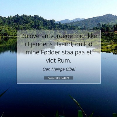Picture 07 - Salme 31:9 DA1871 - Du overantvordede mig ikke i Fjendens Haand; du - Bible Verse Picture
