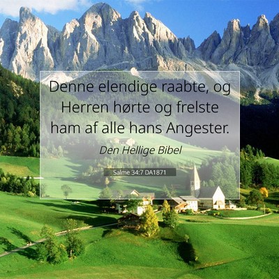 Picture 07 - Salme 34:7 DA1871 - Denne elendige raabte, og Herren hørte og - Bible Verse Picture