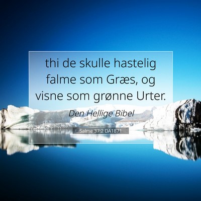 Picture 07 - Salme 37:2 DA1871 - thi de skulle hastelig falme som Græs, og visne - Bible Verse Picture