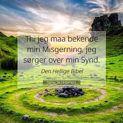 Picture 07 - Salme 38:19 DA1871 - Thi jeg maa bekende min Misgerning, jeg sørger - Bible Verse Picture