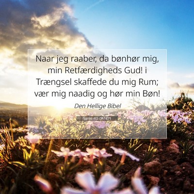 Picture 07 - Salme 4:2 DA1871 - Naar jeg raaber, da bønhør mig, min - Bible Verse Picture
