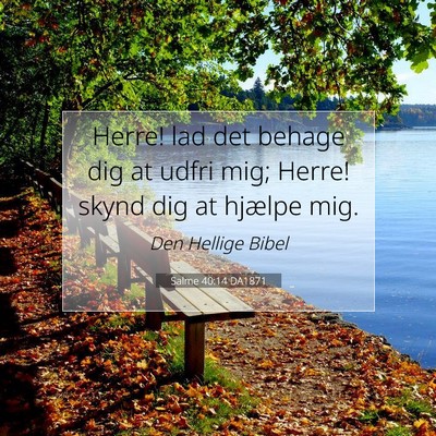 Picture 07 - Salme 40:14 DA1871 - Herre! lad det behage dig at udfri mig; Herre! - Bible Verse Picture