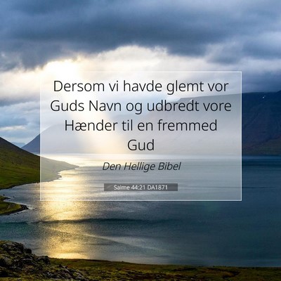 Picture 07 - Salme 44:21 DA1871 - Dersom vi havde glemt vor Guds Navn og udbredt - Bible Verse Picture