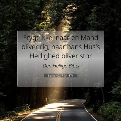 Picture 07 - Salme 49:17 DA1871 - Frygt ikke, naar en Mand bliver rig, naar hans - Bible Verse Picture